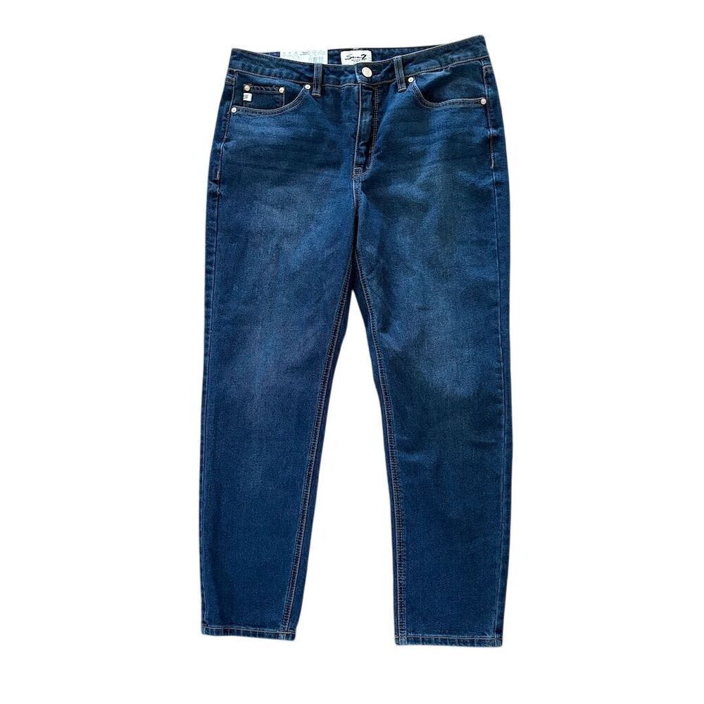 Seven7 Women's High Rise 90’s Straight Jeans Size 12 Blue Denim Sustainable